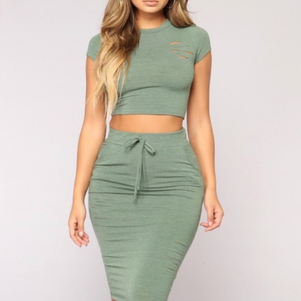 Fashion Nova Two Piece Skirt set